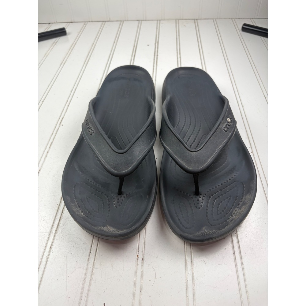 Crocs Black Comfort Thong Flip Flop's Men's Size 11 - Picture 8 of 10
